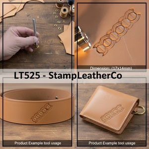 LT525 Sello de cuero con enclavamiento geométrico 17x14mm (2/3 \ "X 5/9 \") para manualidades de cuero - Product Image 1
