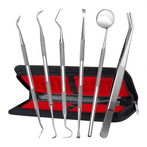 Kit professionnel d'hygiène dentaire, 6 pièces, approuvé CE, grattoir à dents en acier inoxydable, éliminateur manuel de plaque dentaire, classe I 1 - Product Image 1