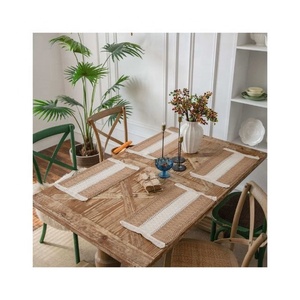 Maroon Colour Embroidered Exquisite Braided Round Christmas Colourful Customizable Machine Washable 2024 Trendy <b>Table</b> Placemats - Product Image 5