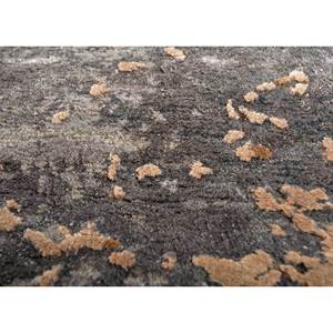 Tapis rectangulaire en laine et soie de bambou noué à la main Kavi gris et noir, motif abstrait Théorie du Chaos pour la maison et le couloir - Esk-407 - Product Image 3