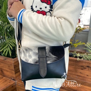 Sac à main en cuir de vachette naturel avec bandoulière en cuir de vachette Western Sac à main élégant à usages multiples au design unique - Product Image 1