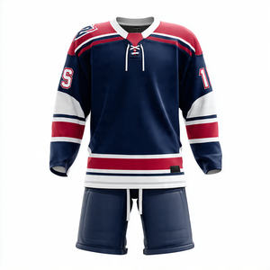 Uniformes de hockey sur glace surdimensionnés, maillots de hockey personnalisés imprimés, ensembles de shorts de hockey sur glace, entraînement, jeu, uniforme de hockey sur glace - Product Image 4