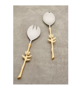 Juego de Cubiertos de Lujo para Postre y Ensalada, de Latón, con Mango de Acero Inoxidable, Precio al por Mayor - Product Image 4