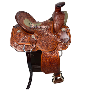 Selle occidentale en cuir de qualité supérieure de haute qualité, selle classique sculptée à la main avec ensemble, vente en gros à chaud du fabricant - Product Image 1