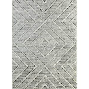 Zuri Hand Knotted Wool <b>Rugs</b> Grey & Black Geometric Abstract <b>Boho</b> Style for Home Living Room or Hallway-PKWL-744 - Product Image 1