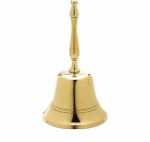 Cloche à main en laiton religieuse, cloche en laiton spirituelle pour la prière quotidienne, cloche à main en laiton décorative pour la maison, mandir, par le fabricant - Product Image 3