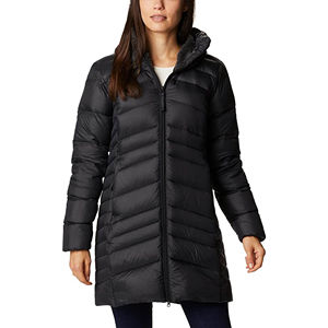 Chaqueta de invierno ajustada de algodón de pato para mujer, Chaqueta larga con capucha a prueba de viento para exteriores, Abrigo acolchado cálido, lona de poliéster 85% - Product Image 2