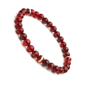 Bracelet en calcédoine brune, pierre astrologique, unisexe - certifié naturel et aux effets positifs - Product Image 1