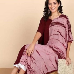 Kurta imprimé floral ethnique moderne pour femmes, tenue décontractée droite et élégante, pur coton indien - Product Image 5