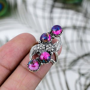 Anello di Alta Qualità in <span class=keywords><strong>Argento</strong></span> Sterling <span class=keywords><strong>925</strong></span> con Turchese Ostrica, Certificato, per Matrimonio, con Gemma Naturale, Fascia Eternity, Personalizzabile, per Feste Eleganti - Product Image 2