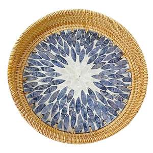 Superior Quality Rattan-Shaped Wooden Serving <b>Tray</b> for <b>Kitchen</b> Home Wedding Party Tabletop Decor for Dinnerware Food Serving - Product Image 5