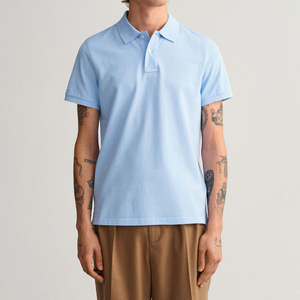 Camisa de golf informal transpirable de secado rápido para hombre OEM patrón sólido manga corta para Polo logotipo personalizado impreso rendimiento tejido - Product Image 1