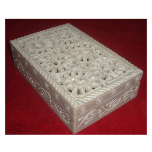 Handmade Soapstone Jewelry Carving <b>Box</b> Beautiful <b>Floral</b> Hand Glossy Marble Customize Designed For Wedding Gift Jewelry Gift <b>Box</b> - Product Image 1