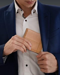 Elegant Men's Short Length <b>Genuine</b> <b>Leather</b> <b>Wallet</b> Custom Logo Design Durable Lightweight Factory Made Wholesale Price Trending - Product Image 3