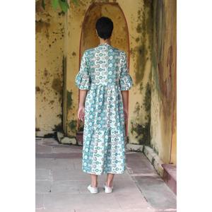 Abaya de satén con estampado Floral para mujer, ropa de calle gótica, cintura Natural, estampado Digital sostenible, informal hasta el suelo, 2025 - Product Image 4