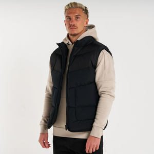 Gilet bouffant de rue pour hommes, support de gilet en tissu brillant, léger, matelassé, rembourré, personnalisé sans manches, vente en gros sur mesure - Product Image 1