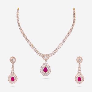 Zircon Necklace 188733 Elegant <b>Wedding</b> <b>Accessory</b> with Dazzling Zircon Stones - Product Image 1