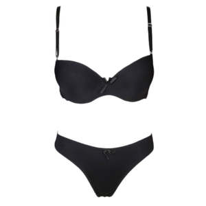 Conjunto de sujetador y bragas de espuma para mujer - Negro - Product Image 1