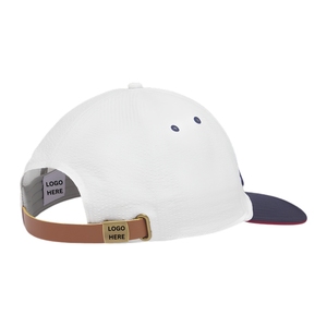 Casquette de golf légère bicolore haute performance, 6 panneaux, respirante, avec fermeture Velcro, logo personnalisé et étiquette tissée, livraison rapide - Product Image 4