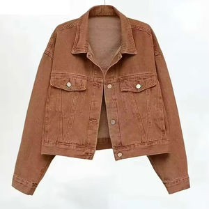 Men's and Women's <b>Long</b> Stretch 100% Cotton Winter Plain <b>Denim</b> <b>Jacket</b> with Stand Collar <b>Jacket</b> for Women Jean Cotton - Product Image 1