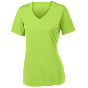 Camiseta atlética con cuello en V para mujer al por mayor, camisetas para correr para mujer, camisetas deportivas con gráfico personalizado en blanco para gimnasio - Product Image 4