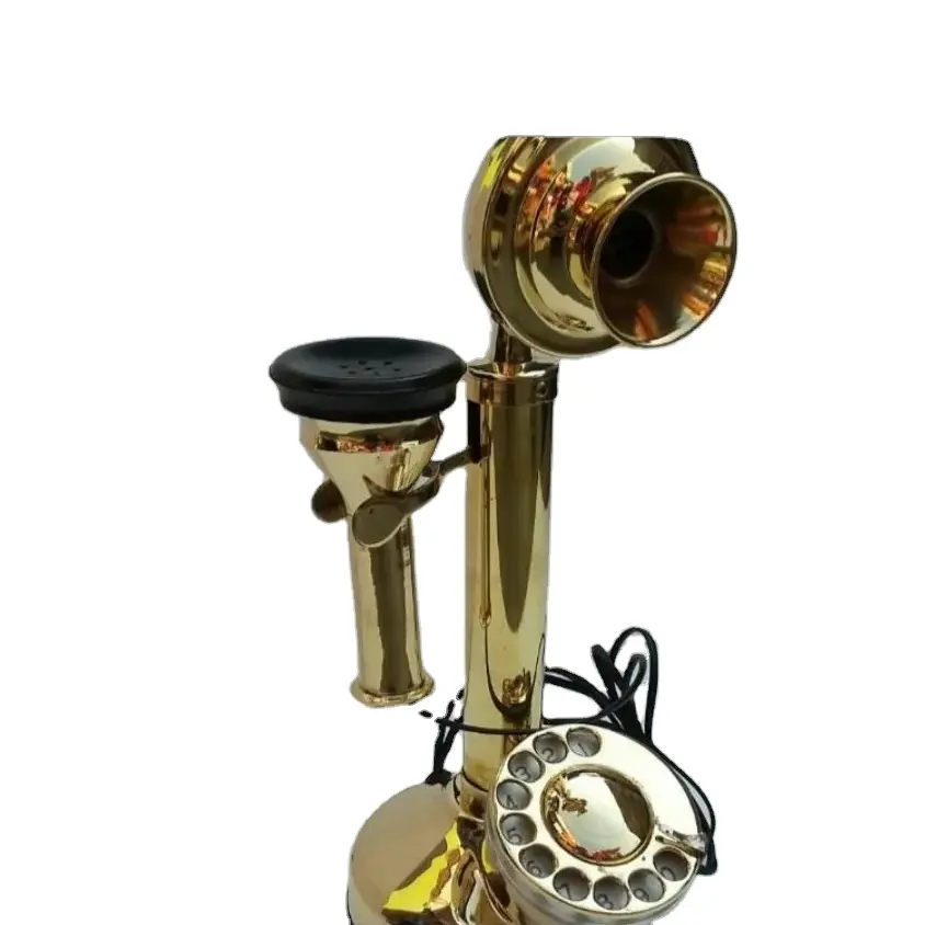 Cổ điển Brass Ấn Độ Phong Cách Cũ quay quay có dây điện thoại cổ điển Brass ROTARY điện thoại bởi Ấn Độ Nhà cung cấp Nhà Máy Giá