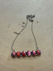 Collier Bar Mojave Rêve Rose Fait à la Main en Argent Sterling avec Rhodium et Plaqué Or Bijoux de Pierres Précieuses - Product Image 3
