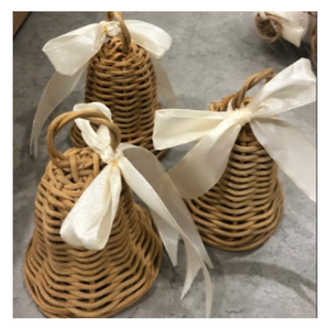 Campanas Rústicas de Ratán Navideñas, Adornos Naturales Tejidos a Mano para Árbol - Product Image 2