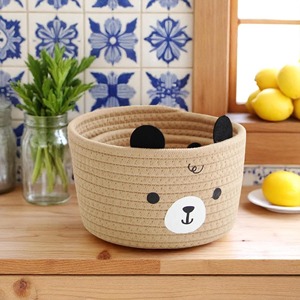 Panier en macramé violet fait à la main, solution de rangement élégante pour la chambre des enfants, les jouets, la salle de jeux, la décoration de la maison et les cadeaux, en provenance d'Inde - Product Image 5