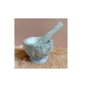 Mortero de granito de mármol Natural y prensa de cristal, utensilios de cocina, mortero de piedra de mármol Natural con juego de Mechas en venta - Product Image 6