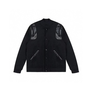 Men's Women's Baseball Uniform Inspired Genuine Leather Wool Coat Stand High Street Short Jacket Fashionable Couple Clothes - Product Image 3