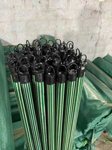Manche de balai en bois recouvert de PVC avec poignée en plastique et tête de balai en PP 120*2.2cm – Bâtons pour approvisionnement en gros - Product Image 2