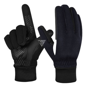 Gants de ski pour la neige d'hiver personnalisés pour hommes fabriqués à partir de tissu laminé de polyuréthane/laine tricotée/impression de silicone, doublure intérieure en polaire - Product Image 1