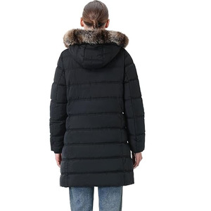 Manteaux Trench Unisexe Casual Solide Fermeture Éclair Col Montant Manches Longues Respirant Logo Avant Long Manteau Puffer Hiver - Product Image 5