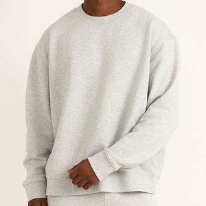 Custom basics coton mélangé goutte épaule hommes sweat vierge surdimensionné polaire col rond surdimensionné sweats surdimensionnés - Product Image 5