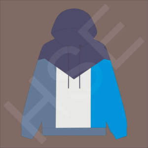 Unisex Color Block Hoodie Grey Blue <b>White</b> Pullover <b>Sweatshirt</b> for Men and Women - Product Image 1