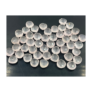 12X12มม. สีชมพูโรสควอทซ์เจียระไนเหลี่ยมหลวมลูกปัดรูปหัวใจอัญมณีธรรมชาติคุณภาพสูง - Product Image 3