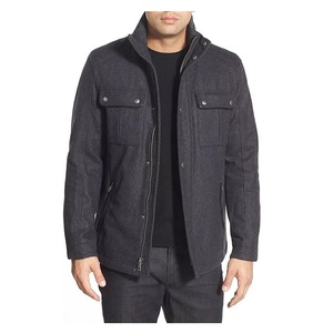 เสื้อแจ็กเก็ตผู้ชายมีสไตล์คอลเลคชั่นใหม่โรงงานบังคลาเทศสีทึบแจ็คเก็ตลำลองแบบยืนทำจากผ้าโพลีเอสเตอร์ + ผ้าฝ้าย - Product Image 1