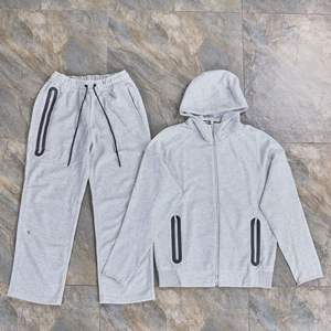 Nouvel ensemble de survêtement décontracté pour homme 2025 en microfibre respirante imprimée, avec capuche, poches zippées, veste et pantalon deux pièces - Product Image 5