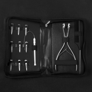 Nueva extensión de cabello de bucle de tracción de acero inoxidable sostenible agujas en forma de C alicates multicolores Kit de herramientas de extensión de cabello - Product Image 5