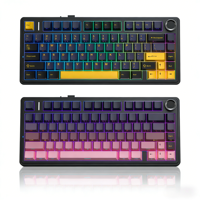 Aula F75 Mechanical Keyboard Tri-modc Hot-swappable 75% Layout Keys RGB Bulk Items Gaming Keyboard With Volume Knob for PC Gamer