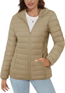 Chaqueta acolchada ligera para mujer con tejido transpirable de relleno aislante y ropa ajustable para exteriores Chaqueta acolchada para mujer - Product Image 3