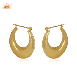 New Fashion Gold Plated Hoop <b>Earring</b> Brass Hoop <b>Earring</b> Collection For Women Fashion, Custom & Demi fine Jewelry Manufacturer - Product Image 2