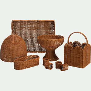 Caddy d'ustensiles en rotin tissé à la main artisanal avec poignée pour style de table panier d'ustensiles en rotin fabriqué à la main moderne - Product Image 4