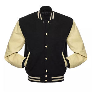 2023 OEM Custom Logo Wool Embroidery Letterman <b>Jackets</b> <b>Men</b> Vintage Blank Leather Sleeve <b>Summer</b> Parka Varsity <b>Jacket</b> for <b>Men</b> - Product Image 2