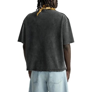 Summer 2024 Custom Logo Vintage <b>Acid</b> Washed Solid Digital Printing 100% Cotton Breathable Canvas Cropped <b>Drop</b> Shoulder Regular - Product Image 6