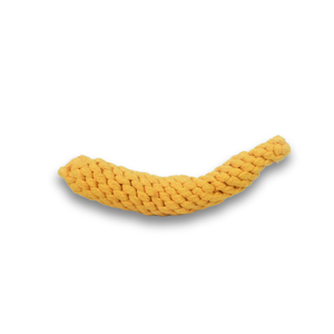 Jouet pour chien en corde de tissu en forme de banane, fait main, écologique, mignon, emballé dans un sac - Product Image 1