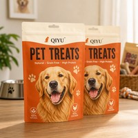 Sachet d'emballage personnalisé pour friandises pour animaux de compagnie, pochette refermable à fermeture éclair, sac alimentaire en aluminium pour collations pour chiens et chats