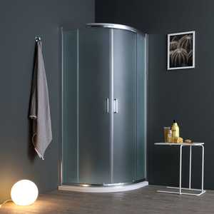 Mampara de Ducha Semicircular de Vidrio Satinado Genoa 80x80 - Product Image 1