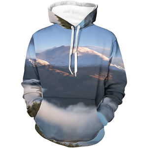 ชุดวอร์มคุณภาพสูงของผู้ชายชุดเสื้อวอร์มผ้าหนากันแดดซีดซีดจางมีฮู้ดและกางเกงบานทรงหลวม - Product Image 1